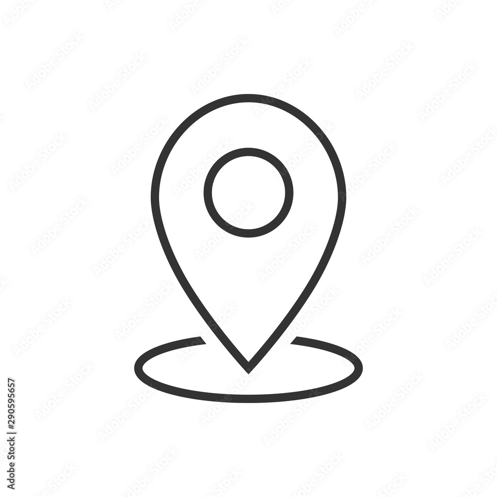 Poster map pointer icon. gps location symbol. flat design style.