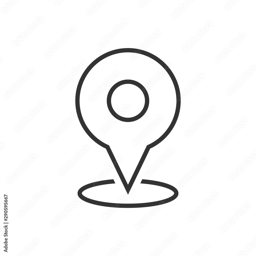 Poster map pointer icon. gps location symbol. flat design style.