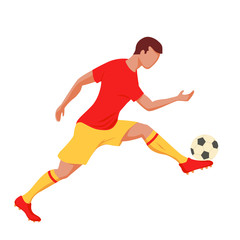 Soccer player. Vector illustration on white background.
