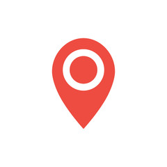 Map pointer icon. GPS location symbol. Flat design style.