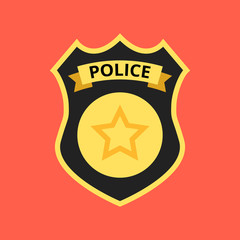 Police officer badge icon. Vector Illustration.