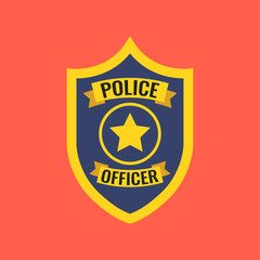 Police officer badge icon. Vector Illustration.