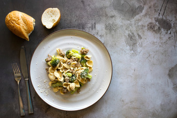 Spicy Italian Sausage Broccoli Orecchiette Pasta