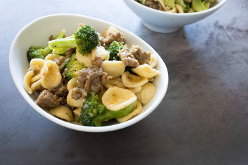 Spicy Italian Sausage Broccoli Orecchiette Pasta
