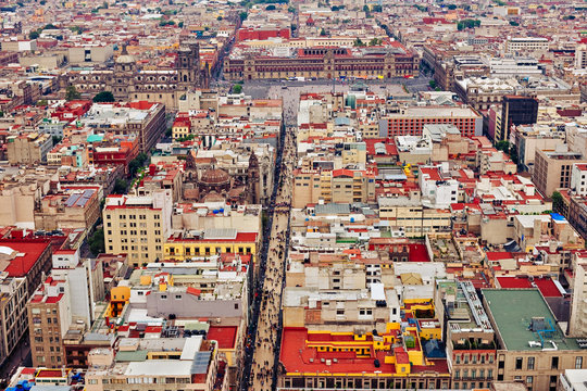 High angle view of buildings in city