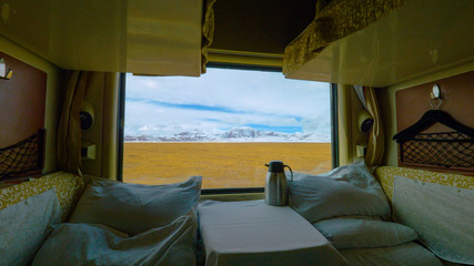 CLOSE UP: Stunning view of snowy Himalaya from the comfort of overnight train.