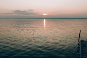 Colorful sunset and reflection over the water