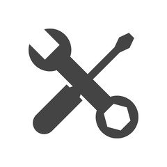 Service tool icon. Flat vector illustration.