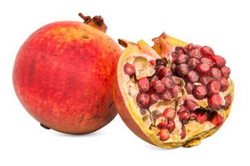 Pomegranate 3d rendering with realistic texture