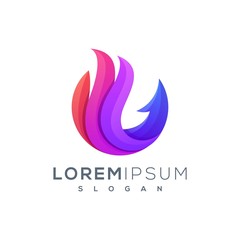 abstract fox logo design ready to use