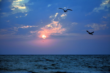a sunrise in Mamaia resort