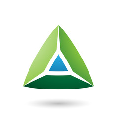 Green and Blue 3d Pyramidical Shape Illustration