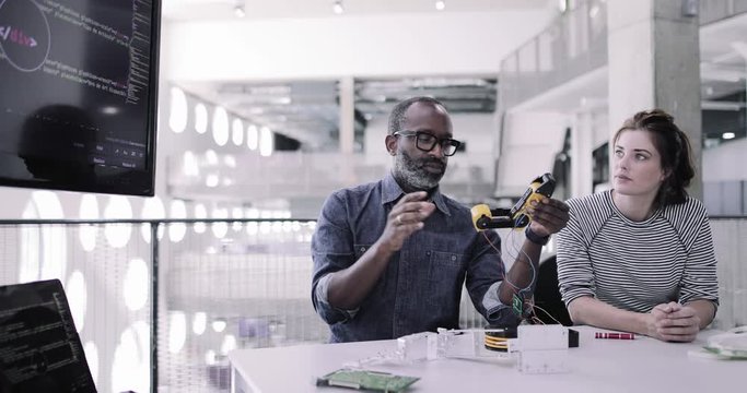 Teacher in a robotics engineering class