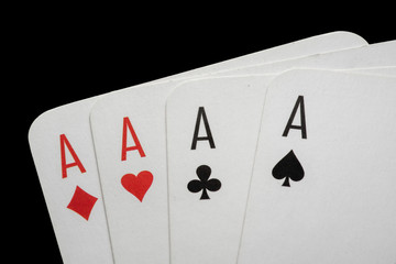 Ace card suit isolated on black background.