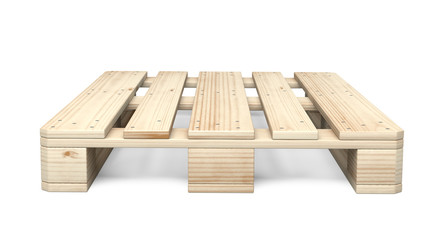 Wooden Euro pallet was not in use. Front view.