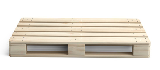 Wooden Euro pallet was not in use. Front view.