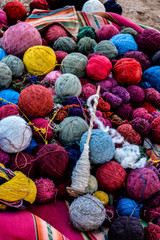 Colorful wool yarn silk balls natural dye