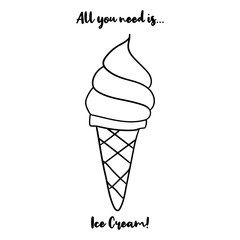 Ice cream, hand drawn illustration