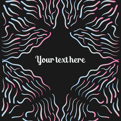 Calligraphic color elements for different design jn dark background. Vector illustration