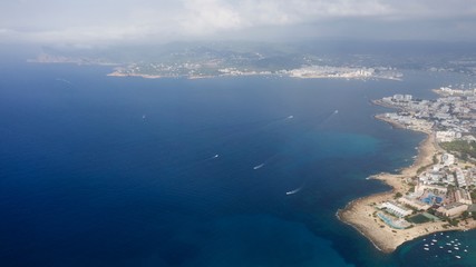 Montanas, Mar, Barcos, Vista desde Drone