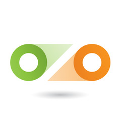 Green and Orange Double Letter O Illustration