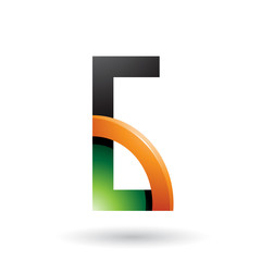Green and Orange Letter G with a Glossy Quarter Circle Illustration