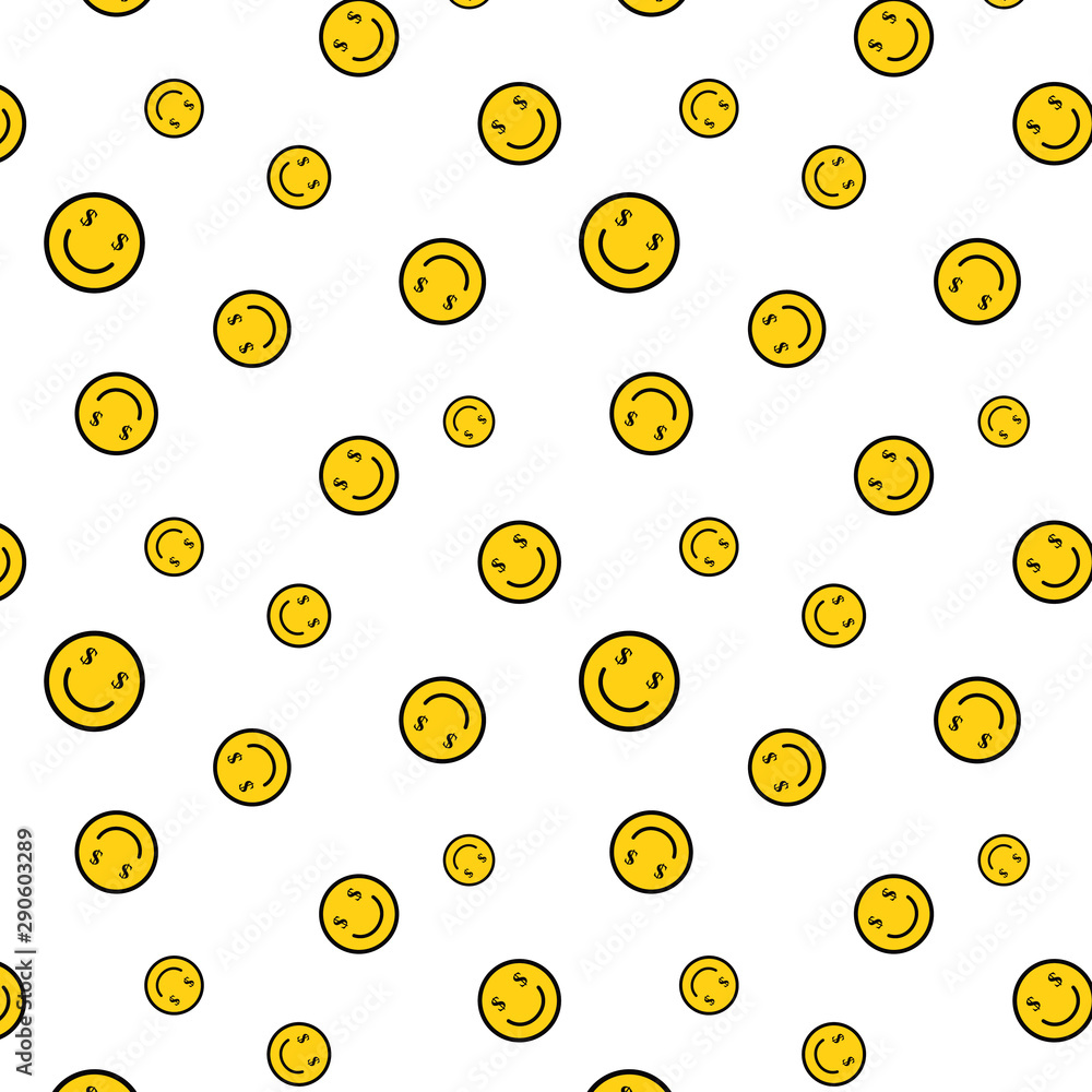 Poster smile background. seamless pattern of happy face icon . smiling emoticon texture.