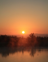sunrise over the river