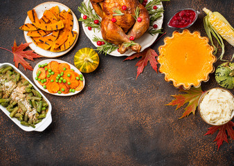 Thanksgiving Day traditional festive dinner