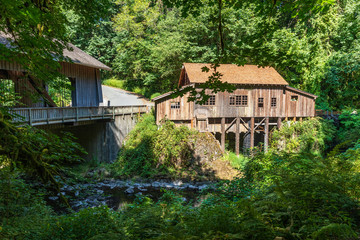 Fototapeta na wymiar USA, Washington State, Woodland. Cedar Creek Grist Mill, near Vancouver, Washington.