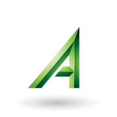 Green Bold and Curvy Geometrical Letter A Illustration