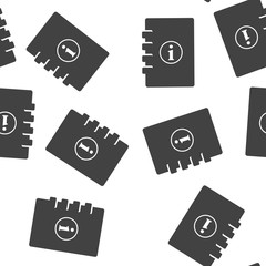 Vector icons user guide book. Manual icon seamless pattern on a white background.