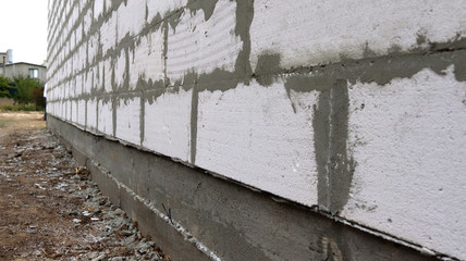  Foundation for the house of lightweight concrete blocks. Formwork