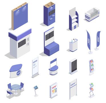 Expo Stands Isometric Set