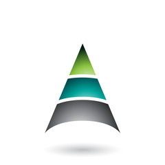 Fototapeta premium Green Letter A with Three Layers Illustration