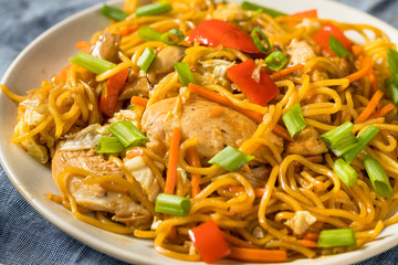 Homemade Japanese Chicken Yakisoba Noodles