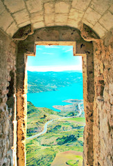 Lake located in the town of Zahara de la Sierra in the Spanish province of Cadiz. It´s a poit of view from the castle.