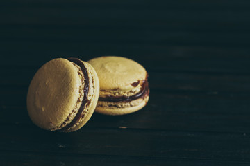Tasty french macarons, close up