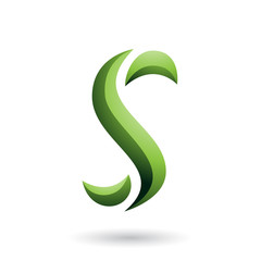 Green Snake Shaped Letter S Illustration