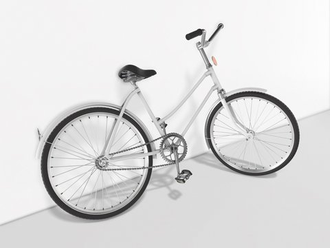 Bicycle against the wall. 3d rendering.