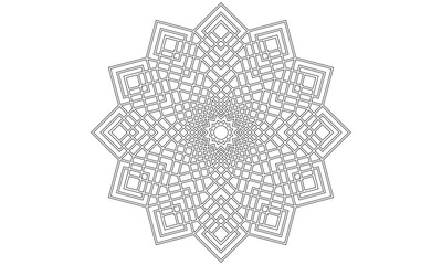 Line mandala on white background
