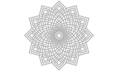 Line mandala on white background