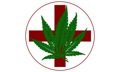Vector green medical cannabis