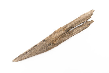 Dried wood tree branch isolated on a white background.
