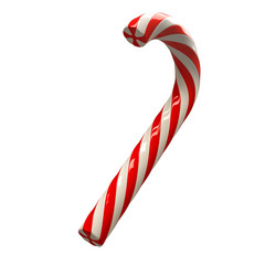 christmas red white twisted candy cane caramel isolated - 3d illustration