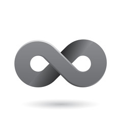 Grey Shaded and Thick Infinity Symbol Illustration