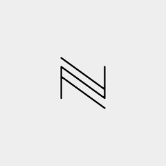 Letter N NN Z ZZ Monogram Logo Design Minimal Icon