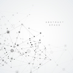 Abstract polygonal background. Geometrical design with connecting dots and lines