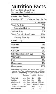 Nutrition Facts Long Vertical Template