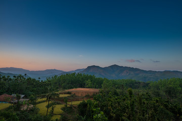 Fototapeta premium view of mountains in the rain forest - asia